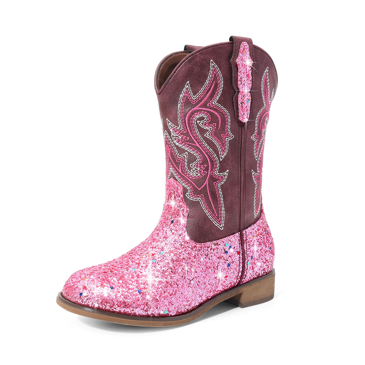 DREAM PAIRS Girls Cowboy Cowgirl Boots