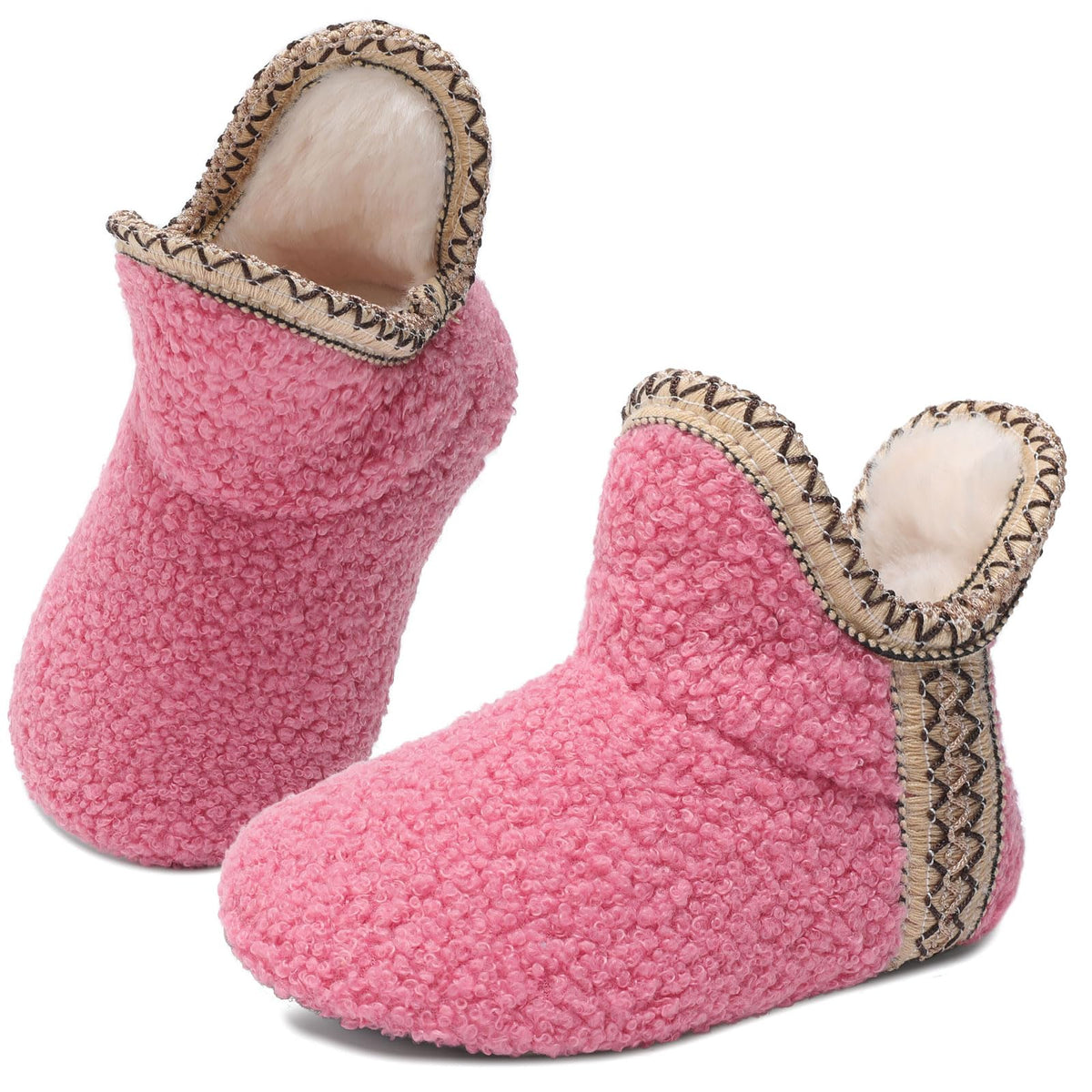 LeIsfIt Toddler Slippers Girls Boys Warm Plush Lined House Shoes