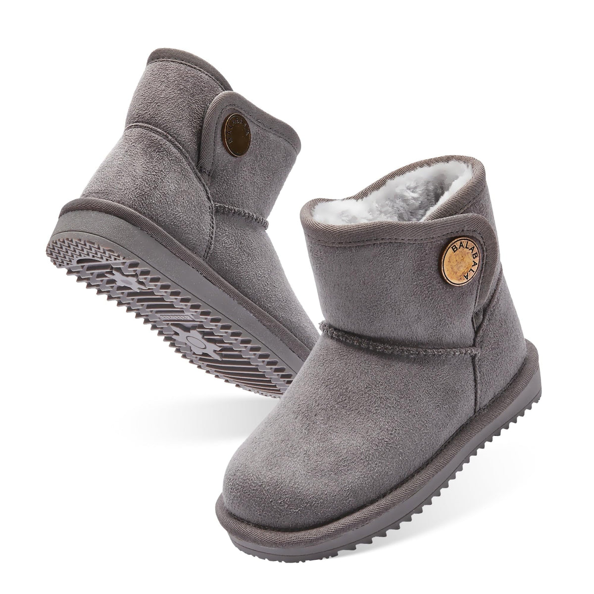Balabala Kids Water-Resistant Snow Boots, Winter, Warm, Faux Fur, Suede