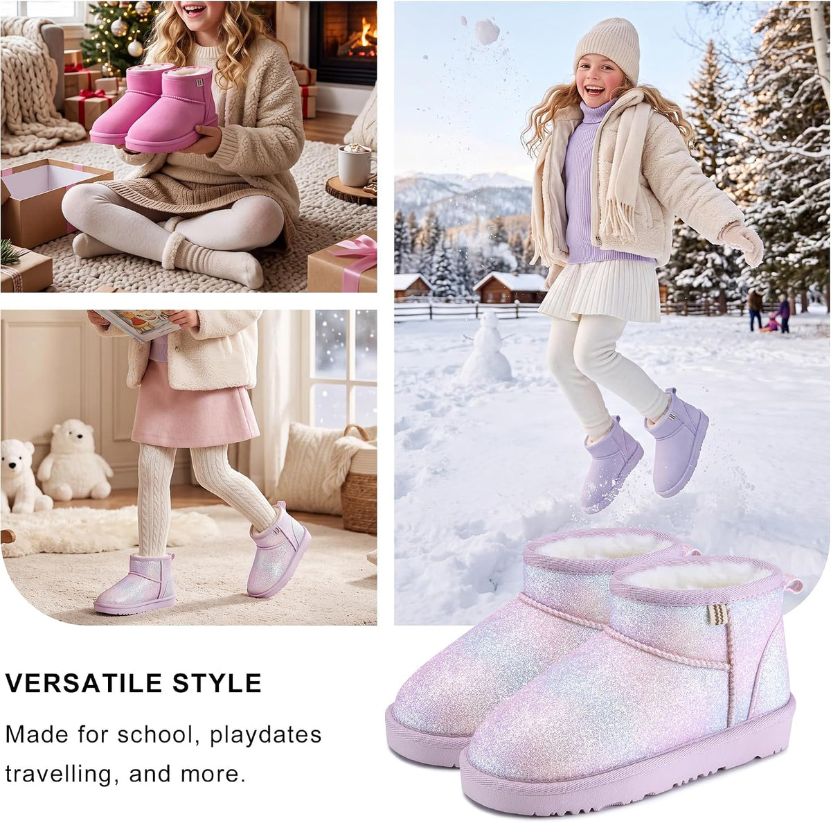 Stelle Kids Snow Boots Girls Boys Winter Ankle Boots