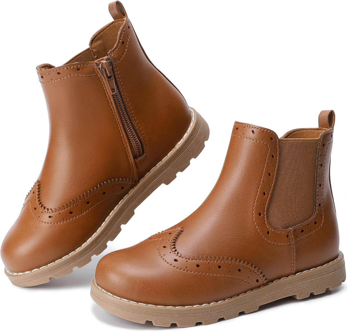Girls Chelsea Ankle Boots Leather Comfort Shoes for Little/Big Kid