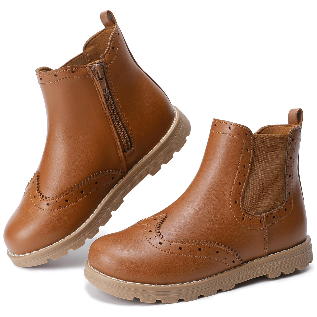 Girls Chelsea Ankle Boots Leather Comfort Shoes for Little/Big Kid