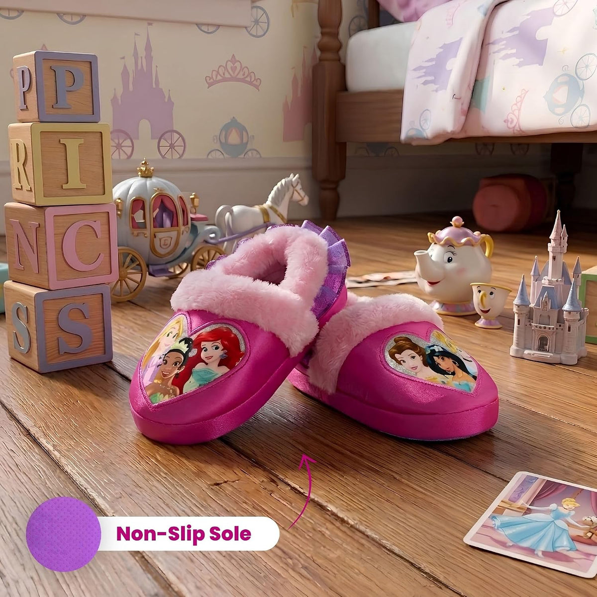 Disney Princess Encanto Little Mermaid Slippers for Girls Kids House Shoes