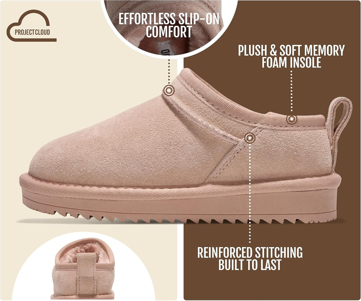 Project Cloud 100% Genuine Leather Slippers for Kids - Slip On Slippers