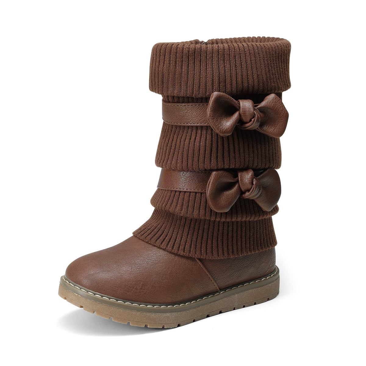 DREAM PAIRS Girls Winter Mid Calf Snow Boots