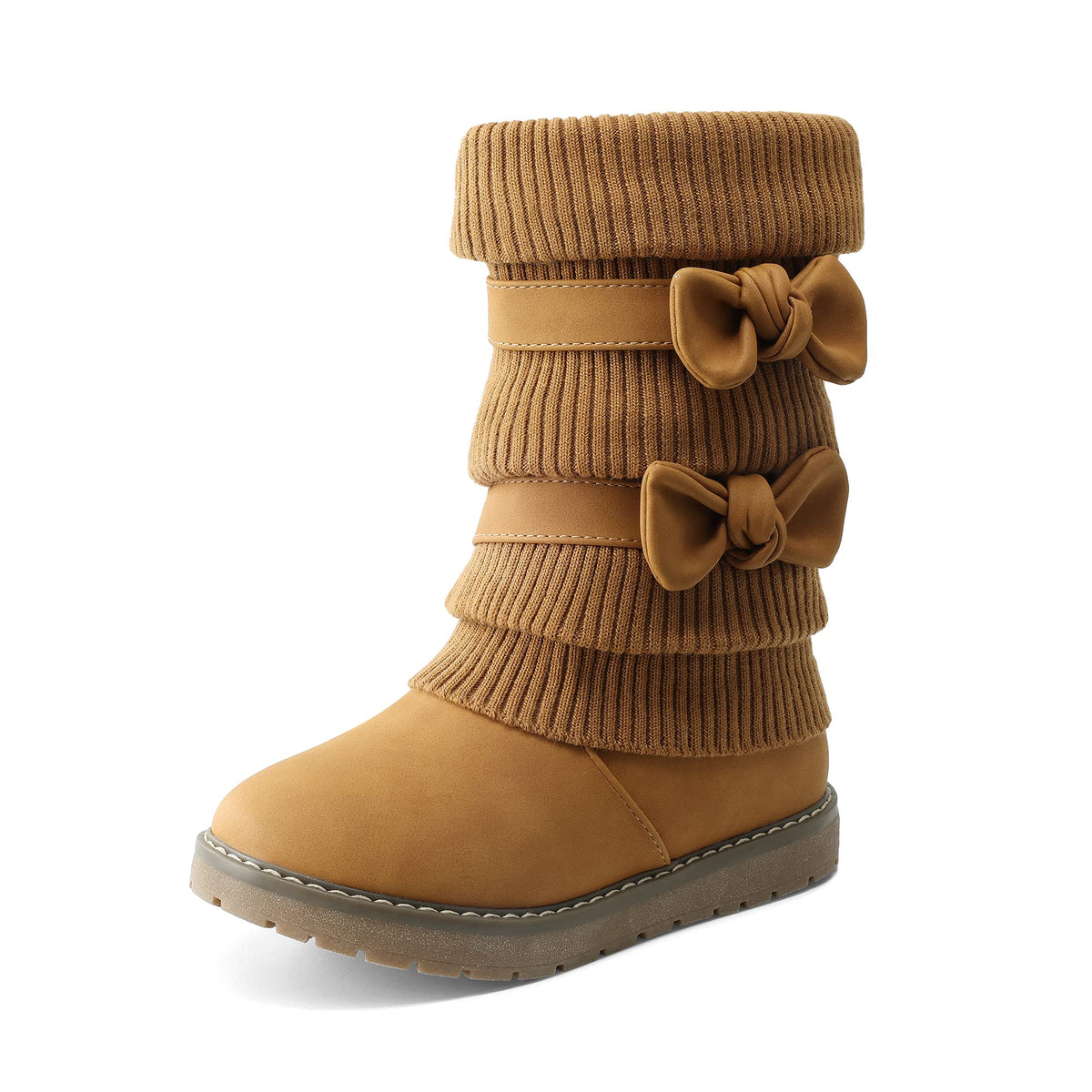 DREAM PAIRS Girls Winter Mid Calf Snow Boots