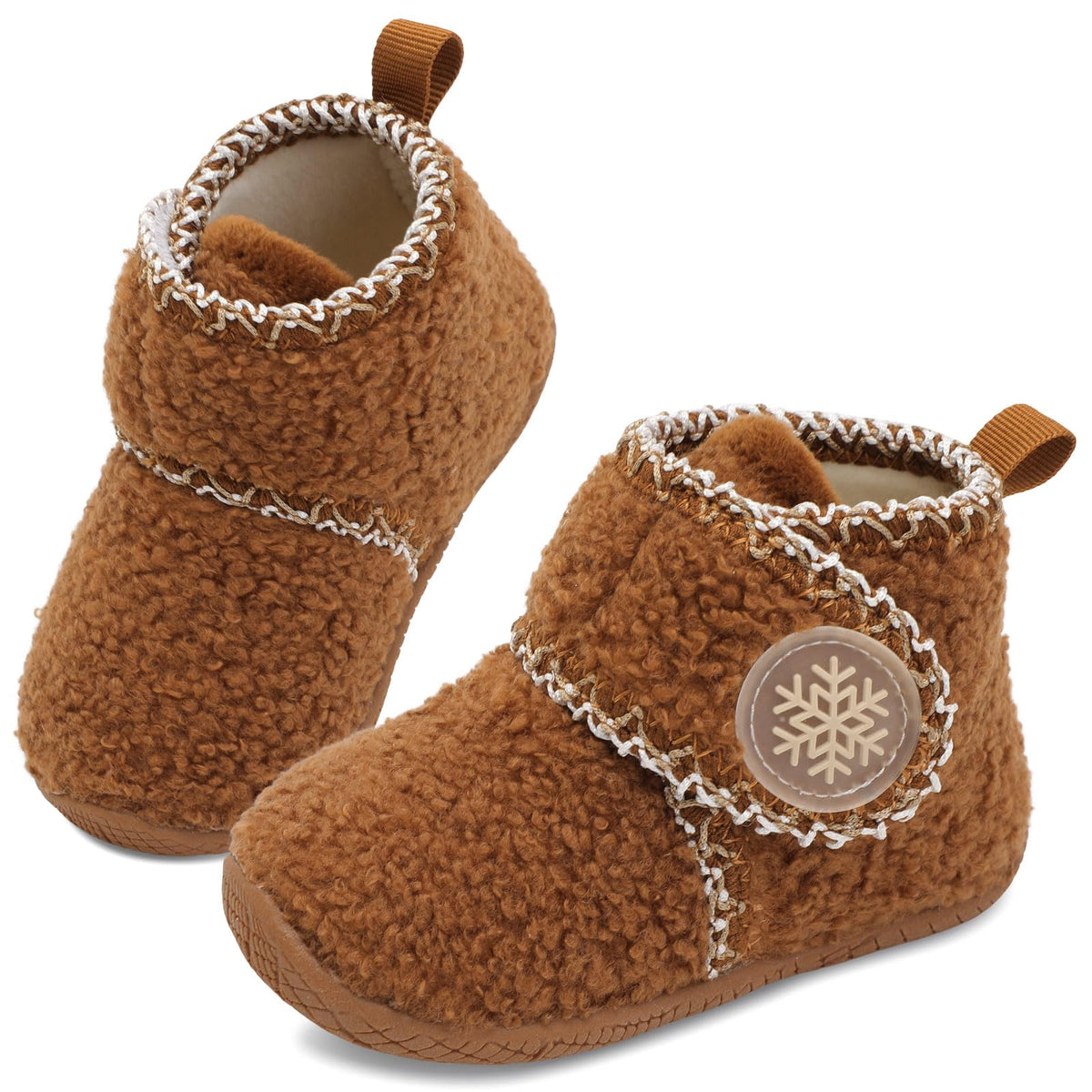 JOINFREE Toddler Fleece Slipper Booties Boys Girls Warm Winter House Shoes