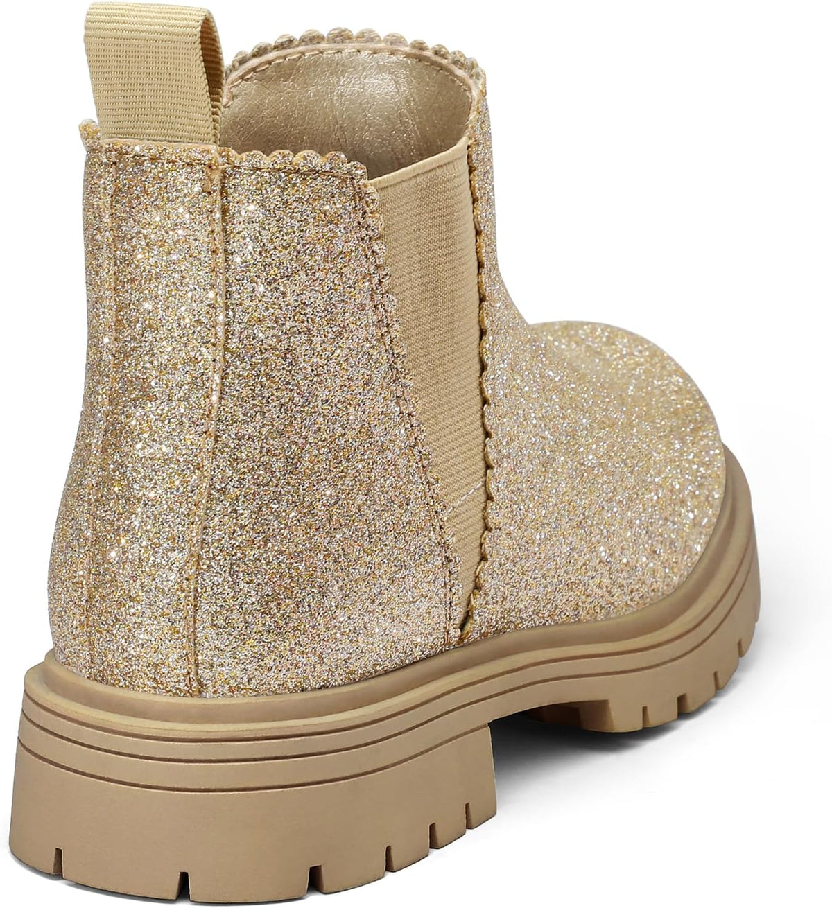 K KomForme Girls Chelsea Boots，Kids Ankle Boots with Side Zipper