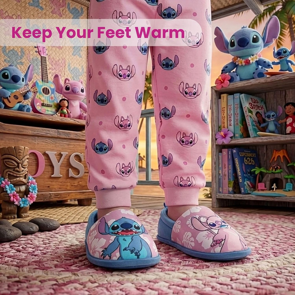 Disney Lilo and Stitch Boys Girls Slippers House Shoes Kids Slippers