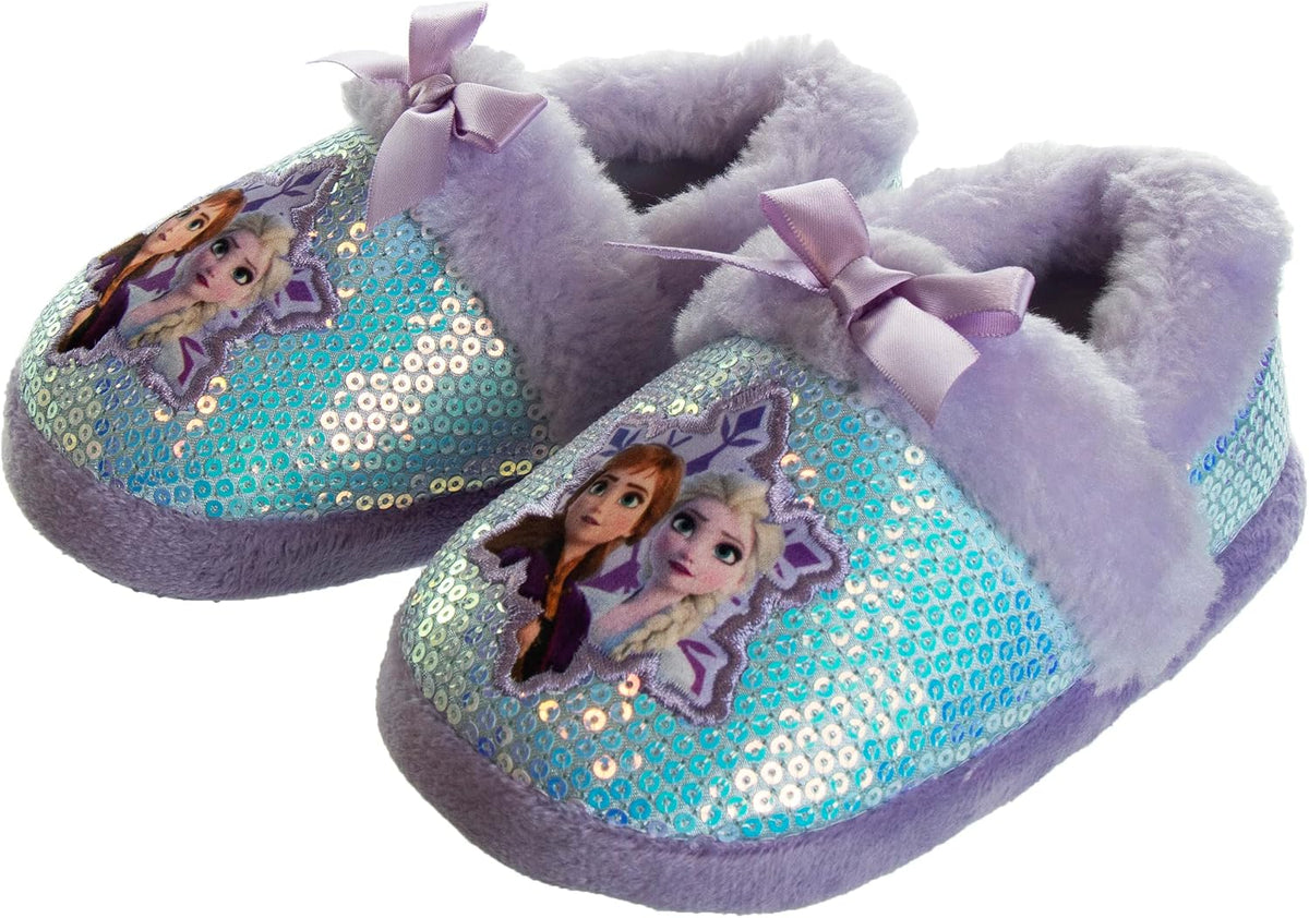 Disney Frozen Elsa Anna Girls Slippers Fluffy Warm Indoor House Slipper