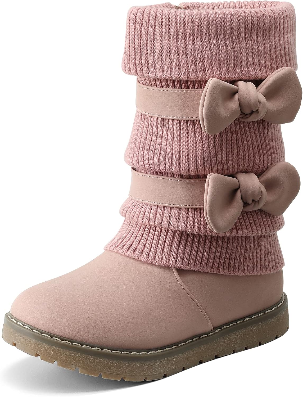 DREAM PAIRS Girls Winter Mid Calf Snow Boots