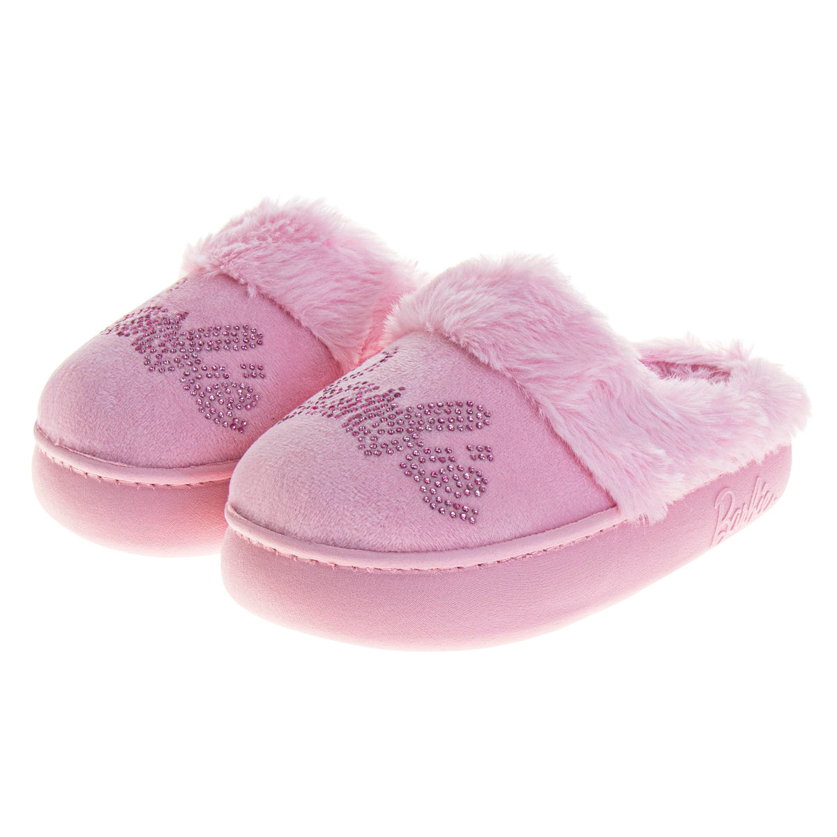 Barbie Girls Slippers Cozy Fuzzy Plush House Shoes Warm Indoor Slippers