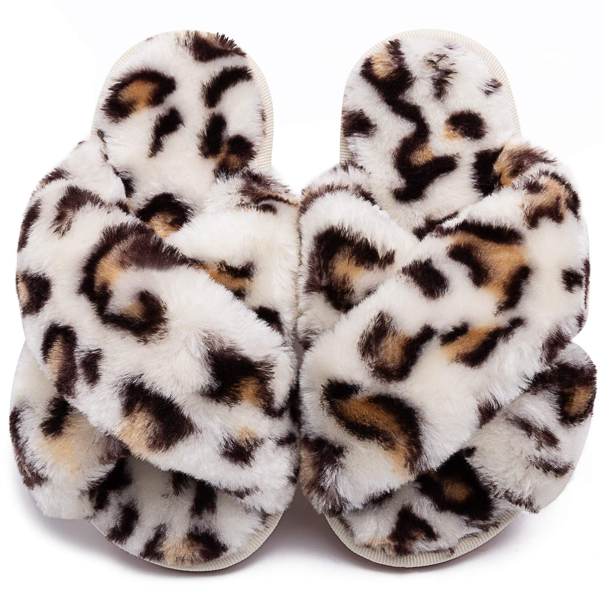 Girls Fluffy Slippers Kids Open Toe House Shoes Soft Plush Slides Sandals