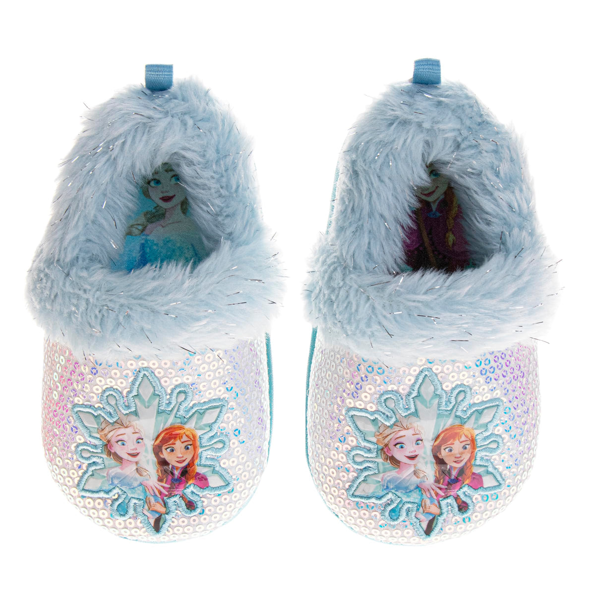 Disney Frozen Elsa Anna Girls Slippers Fluffy Warm Indoor House Slipper