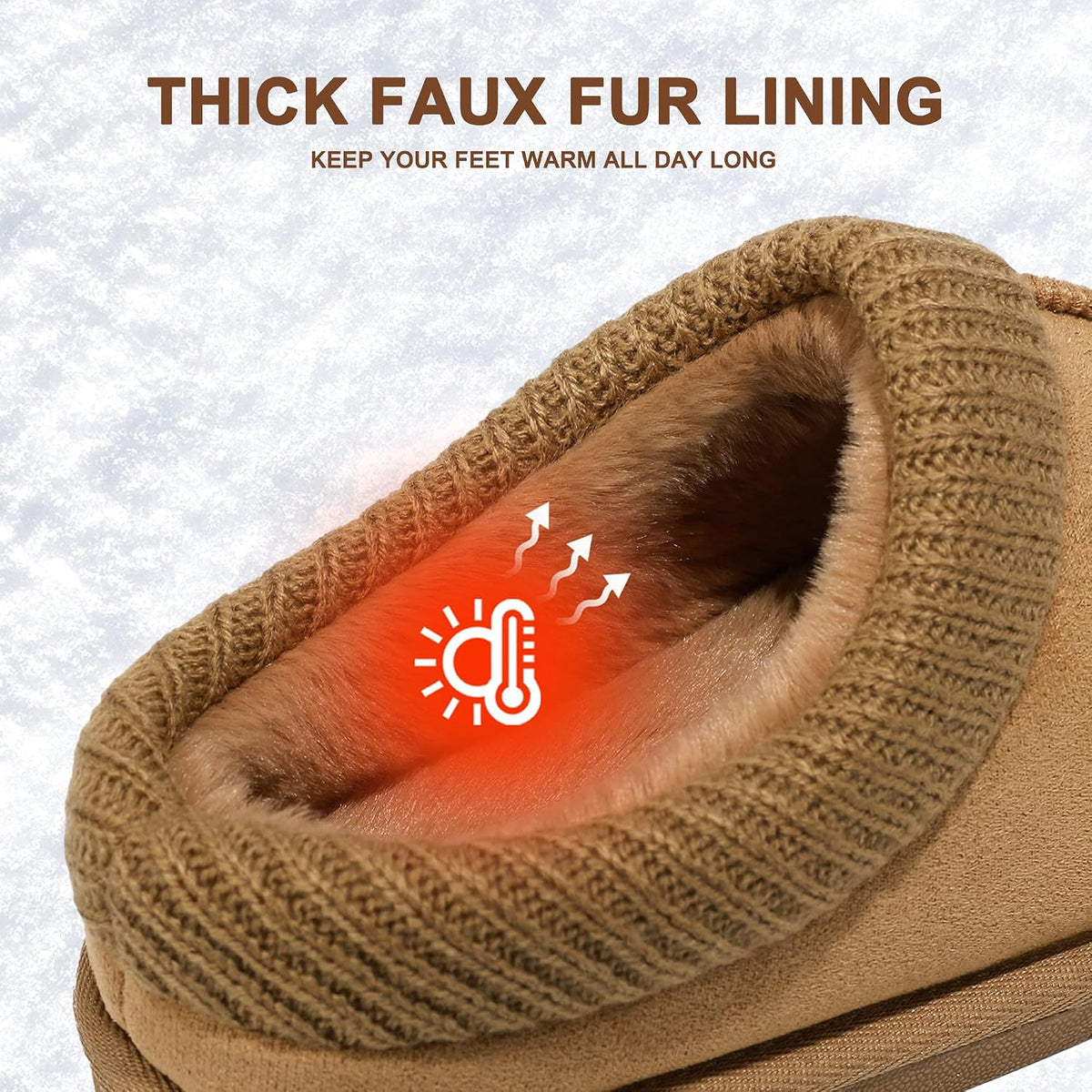 MIXIN Girls Winter Slippers Fuzzy Warm Slip-On House Shoes with Durable Sole for Indoor & Outdoor for Little/Big Kid