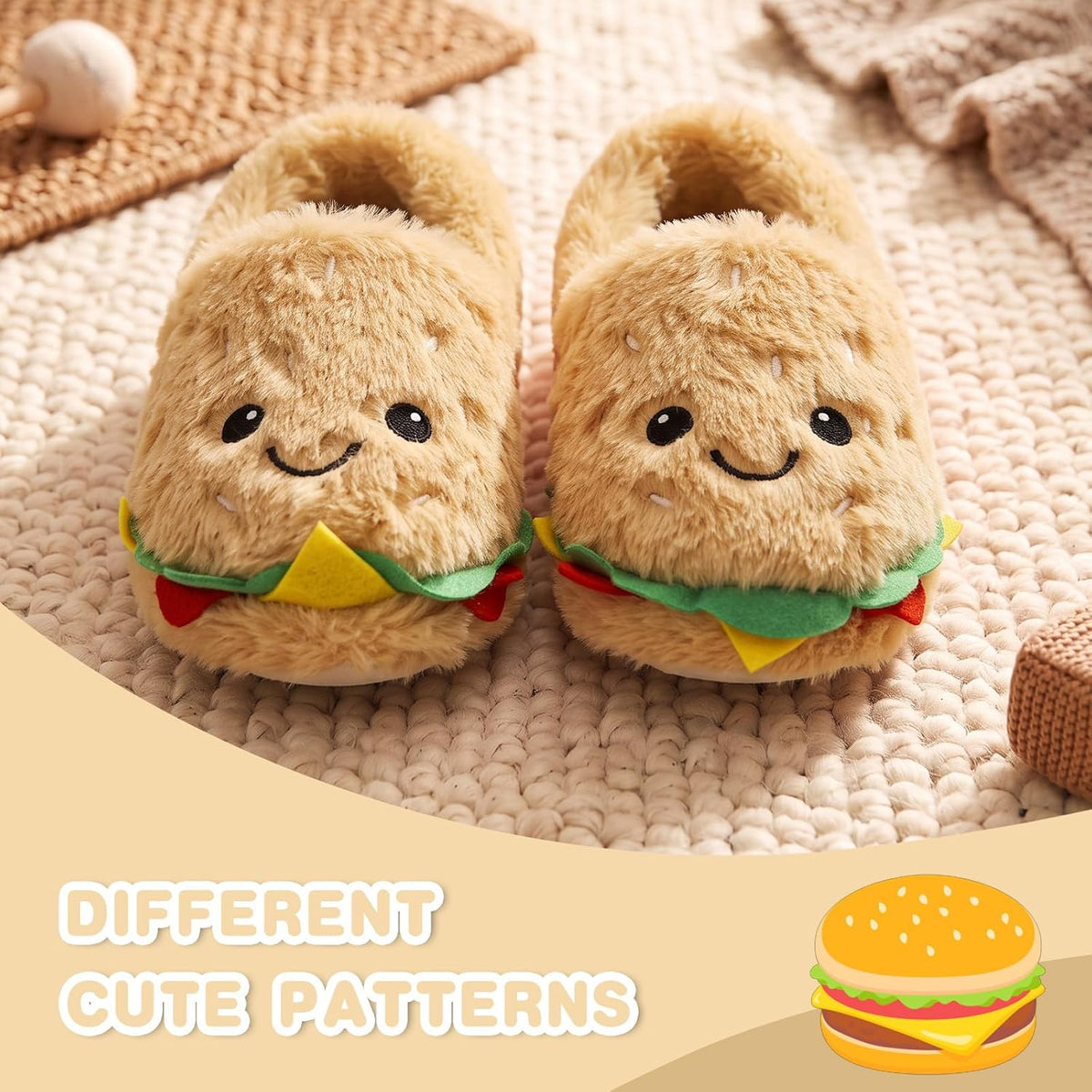 WateLves Toddler Slippers Boys Girls Full Wrapped Winter Shoes
