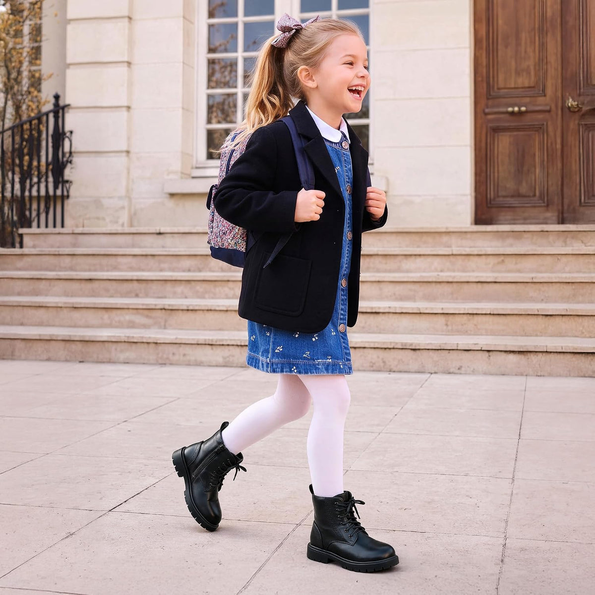 DREAM PAIRS Girls Ankle Combat Boots Boys Kid Shoes