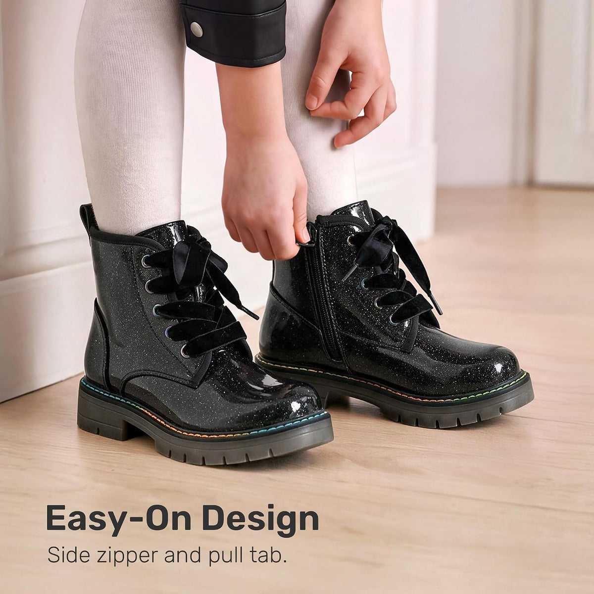 DREAM PAIRS Girls Combat Ankle Boots Shoes