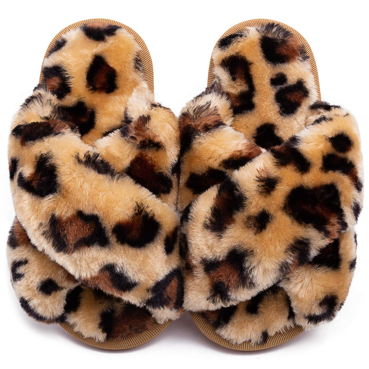 Girls Fluffy Slippers Kids Open Toe House Shoes Soft Plush Slides Sandals