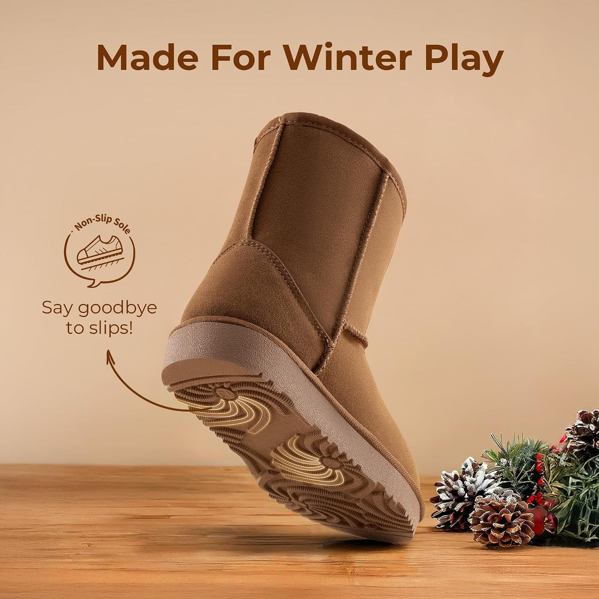 DREAM PAIRS Girls Boots Kids Boys Winter Mid Boot