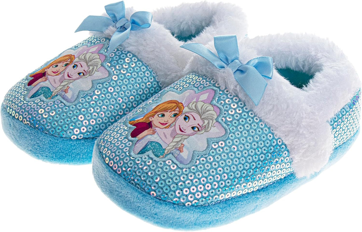 Disney Frozen Elsa Anna Girls Toddler Indoor Plush A-Line House Slippers