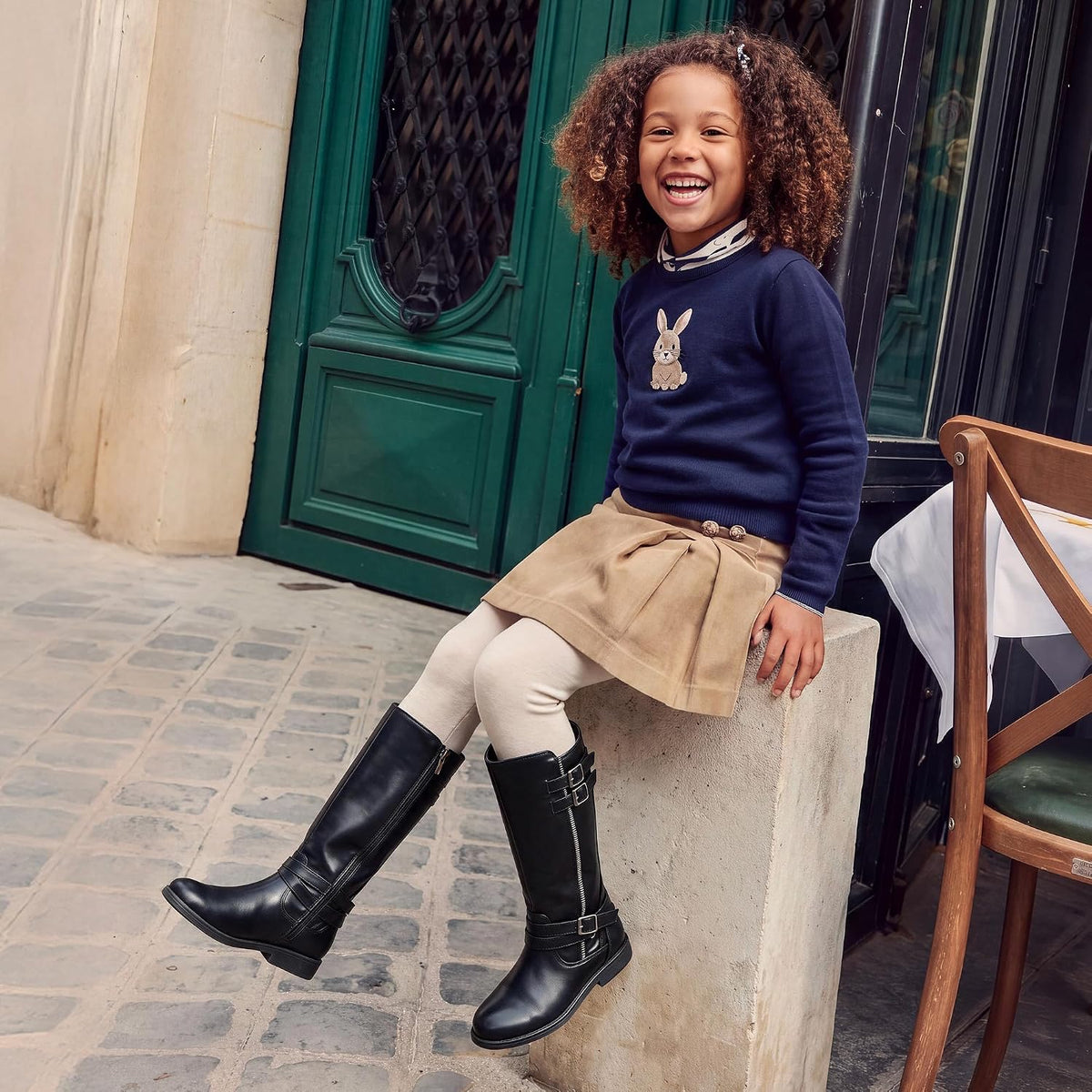 DREAM PAIRS Girls Knee High Riding Boots