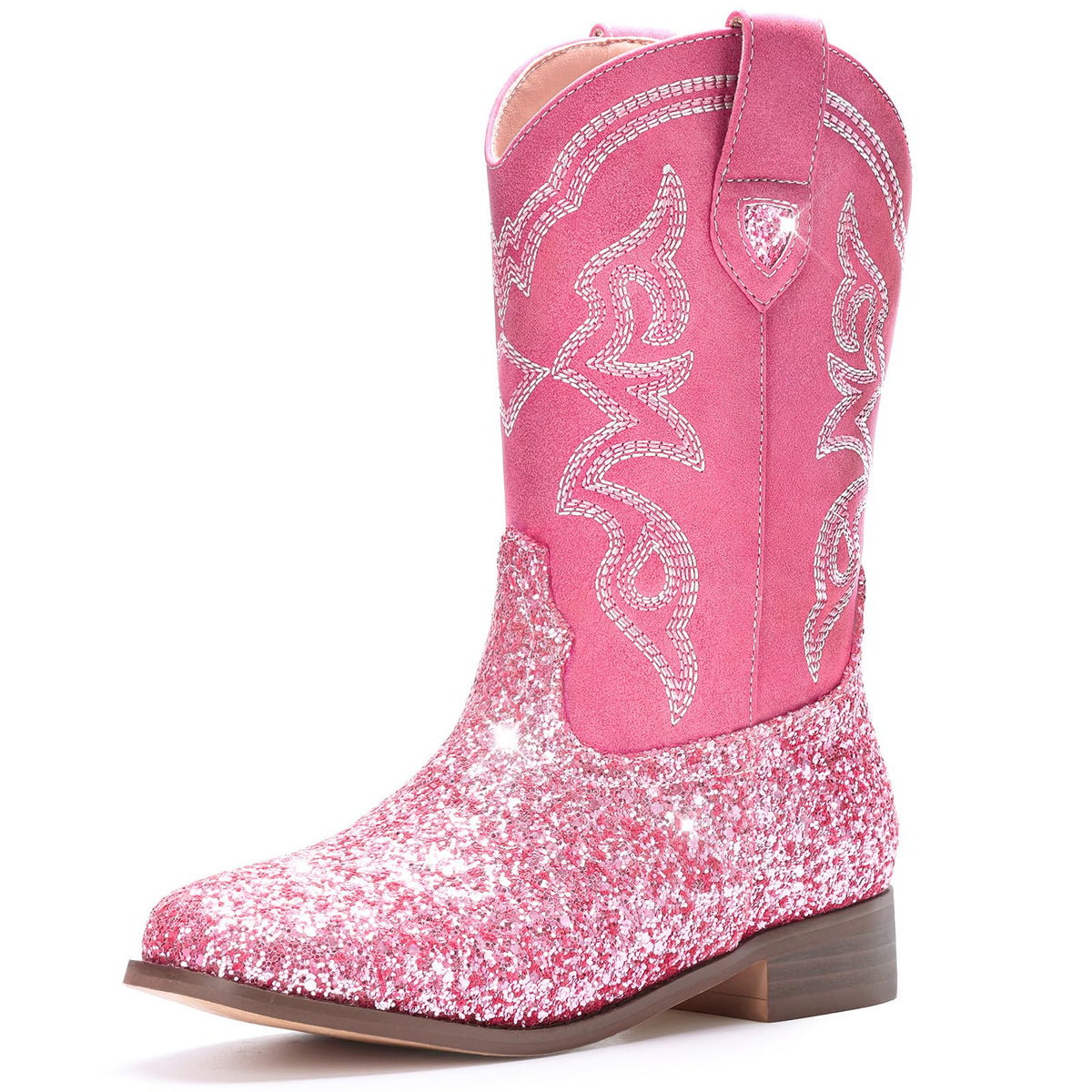 Choiran Cowboy Boots for Girls and Boys - Western Cowgirl Boots Unisex Mid Calf Riding Shoes for Toddler Little Kid/Big Kid