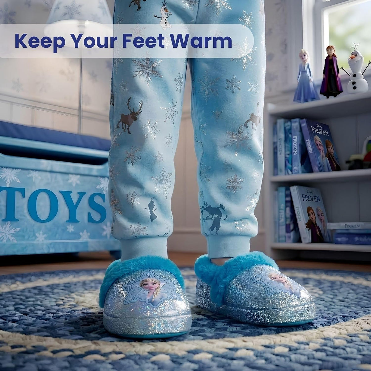Girls Plush Slippers Frozen Gabby’s Dollhouse Moana Stitch Cozy House Shoes