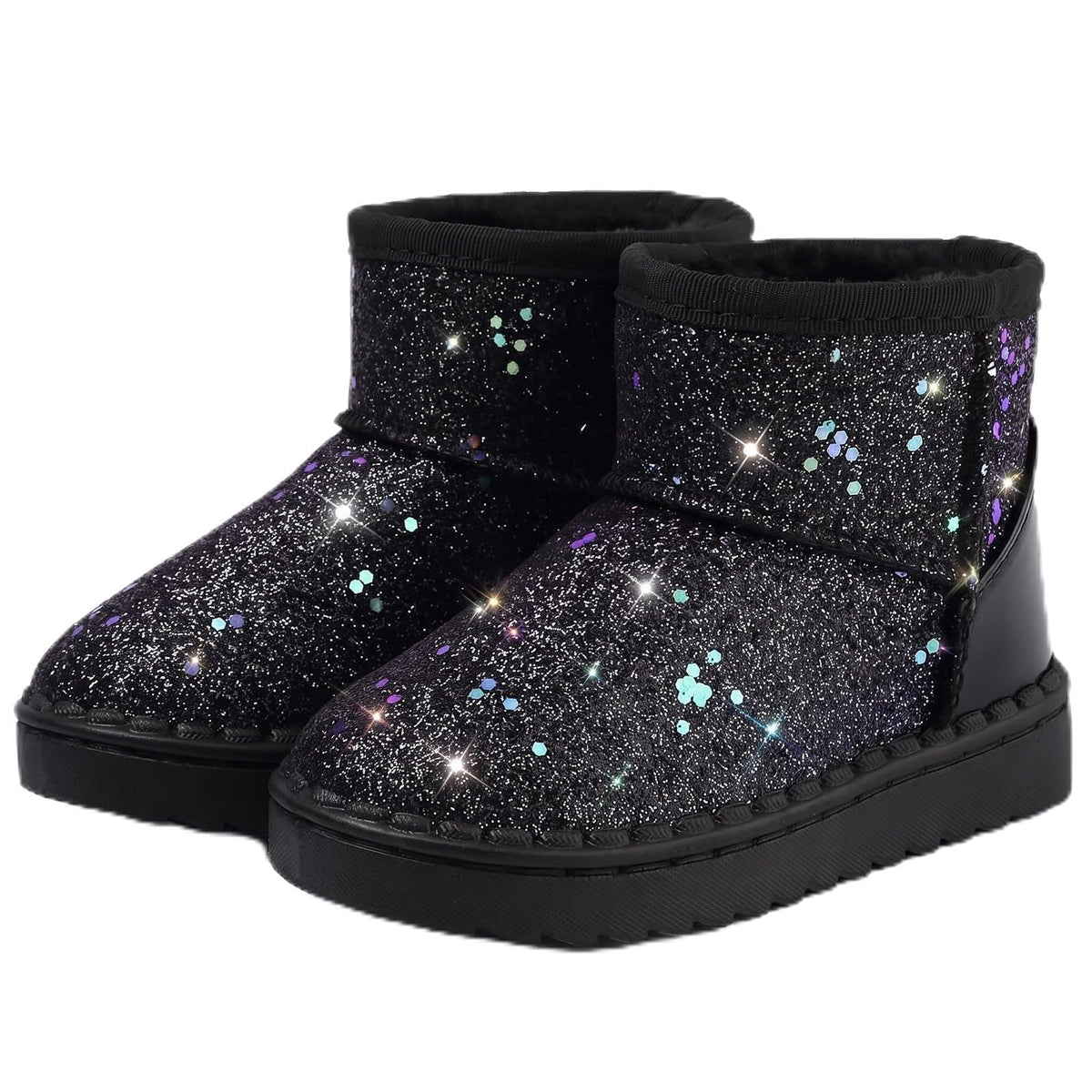 Blue Line Toddler Boots, Girl's Glitter Princess Snow Boots Sequin Warm