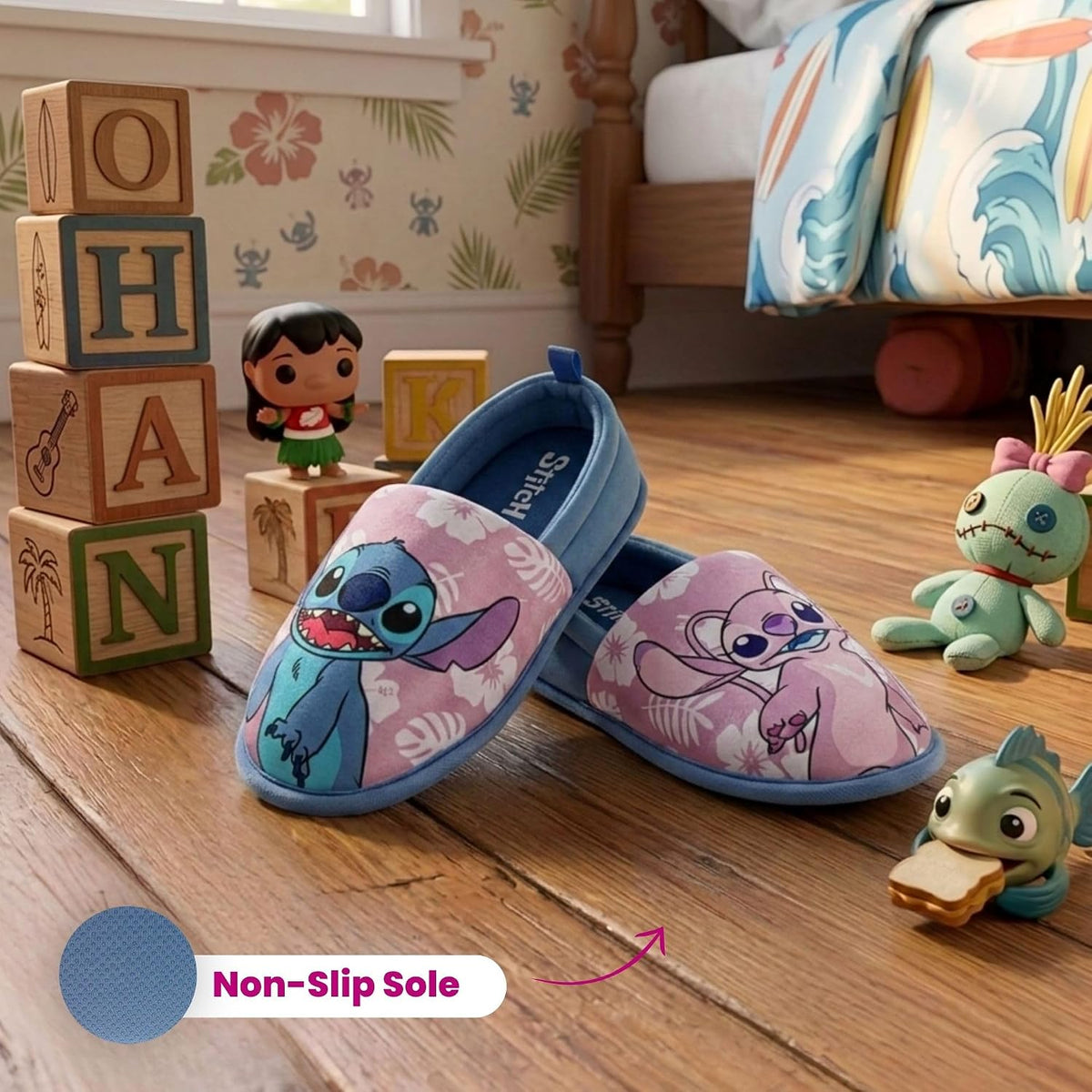 Disney Lilo and Stitch Boys Girls Slippers House Shoes Kids Slippers