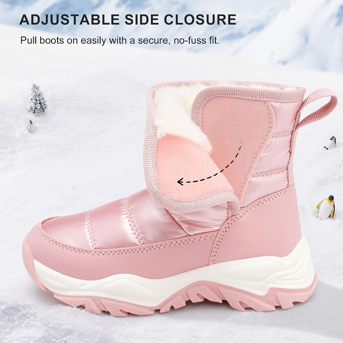 Stelle Toddler Snow Boots Girls Lightweight Warm Winter Shoes