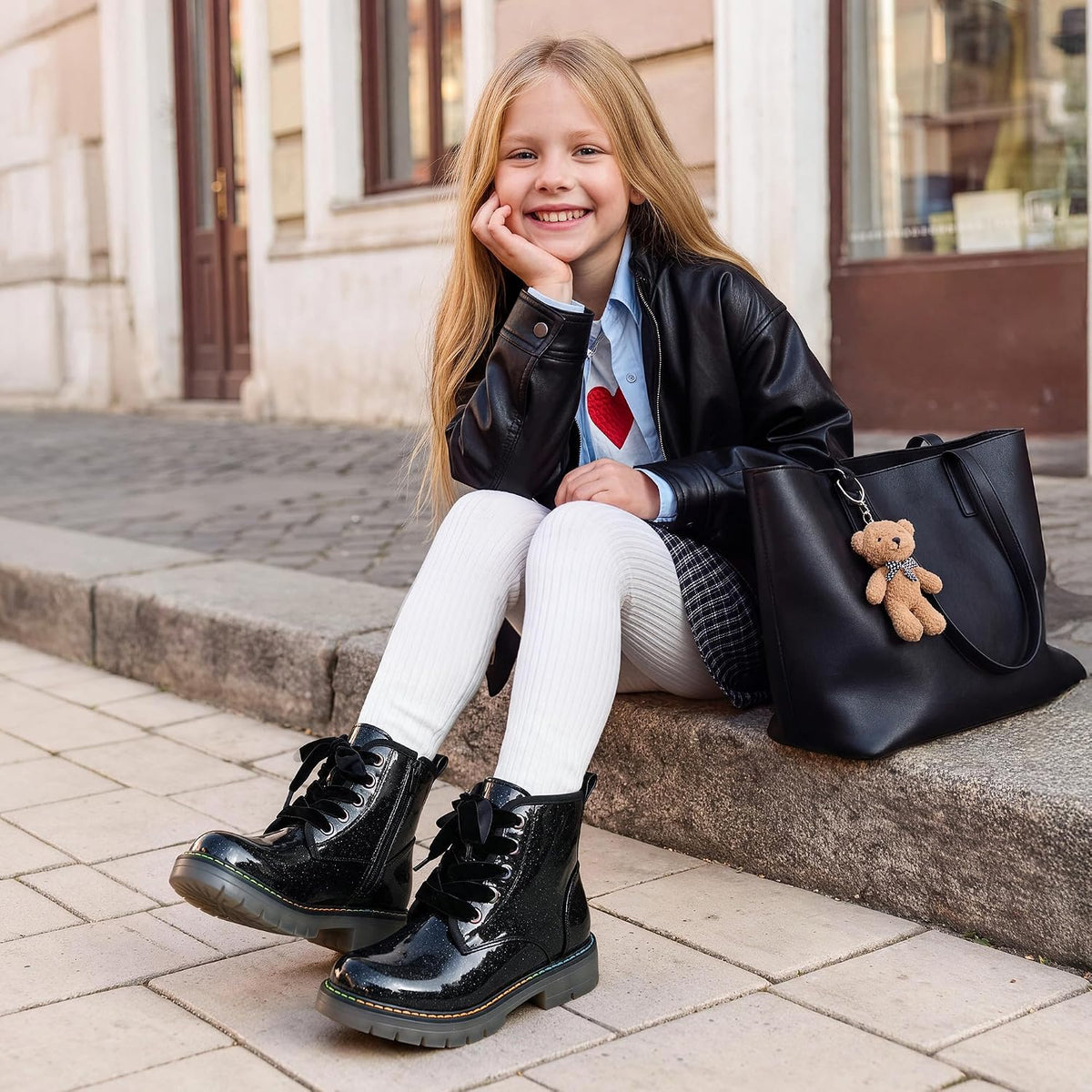 DREAM PAIRS Girls Combat Ankle Boots Shoes
