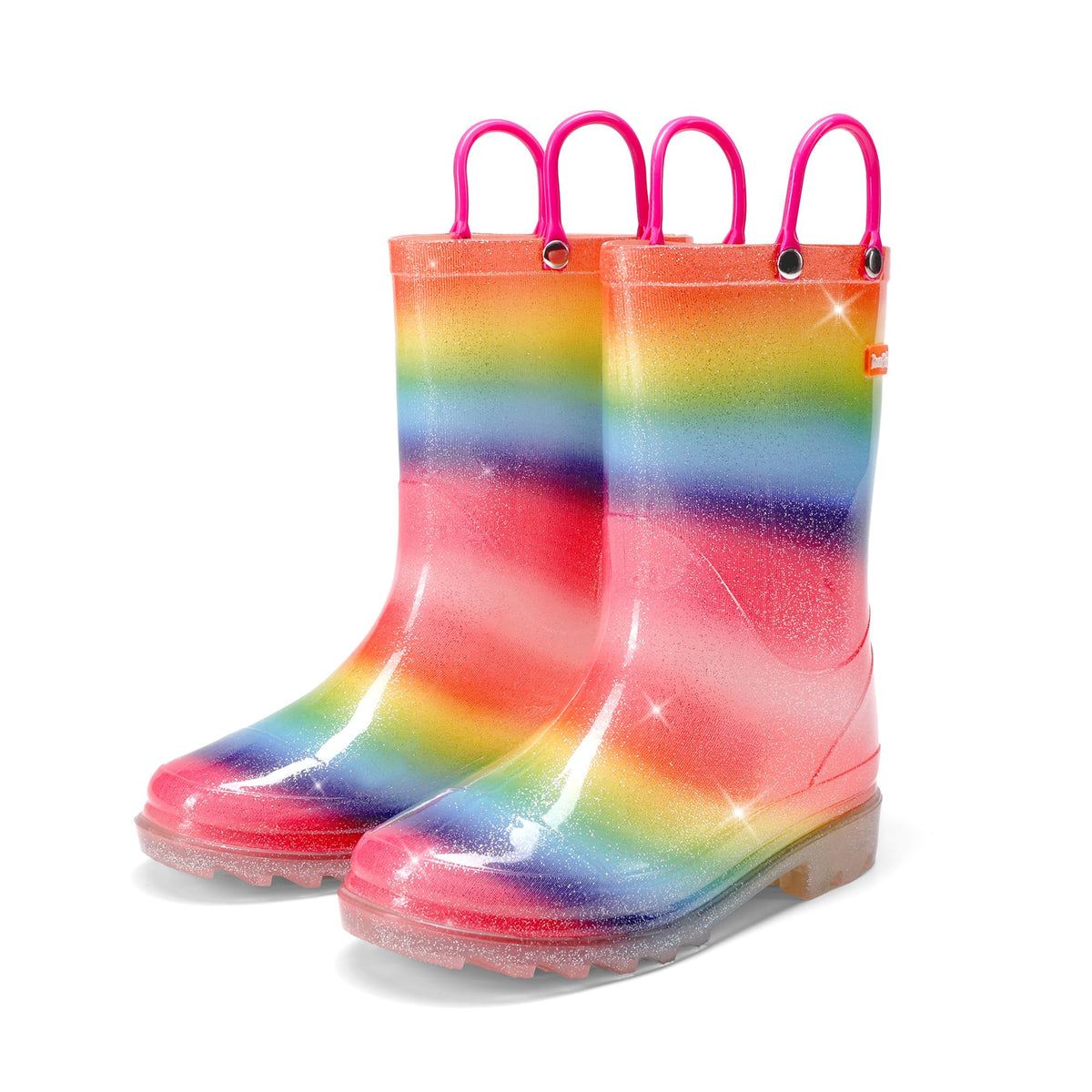 DREAM PAIRS Kids Glitter Rain Boots