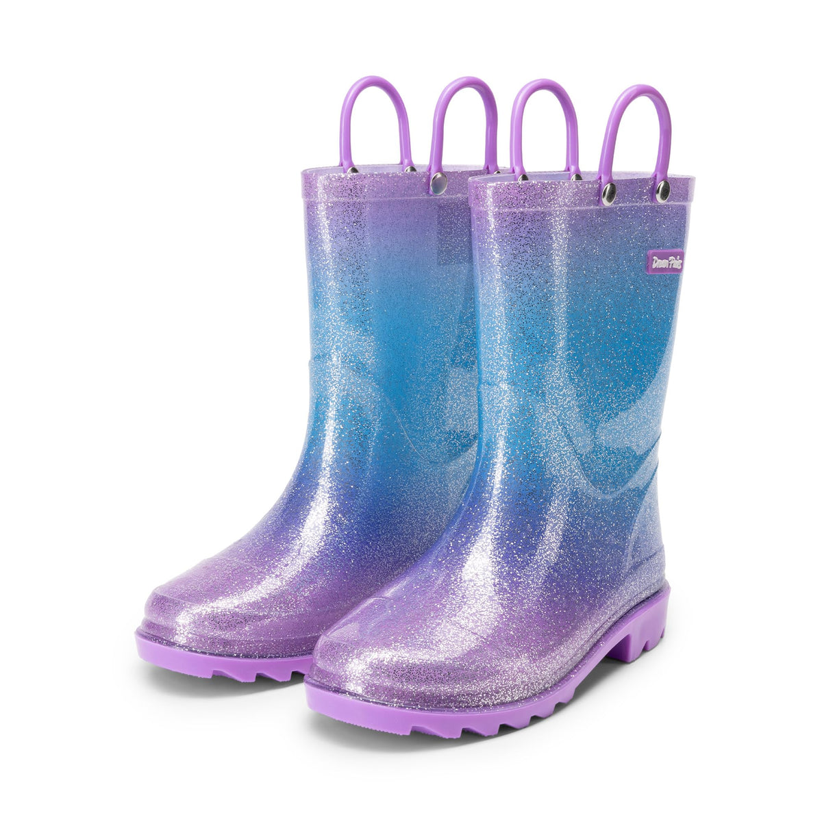 DREAM PAIRS Kids Glitter Rain Boots