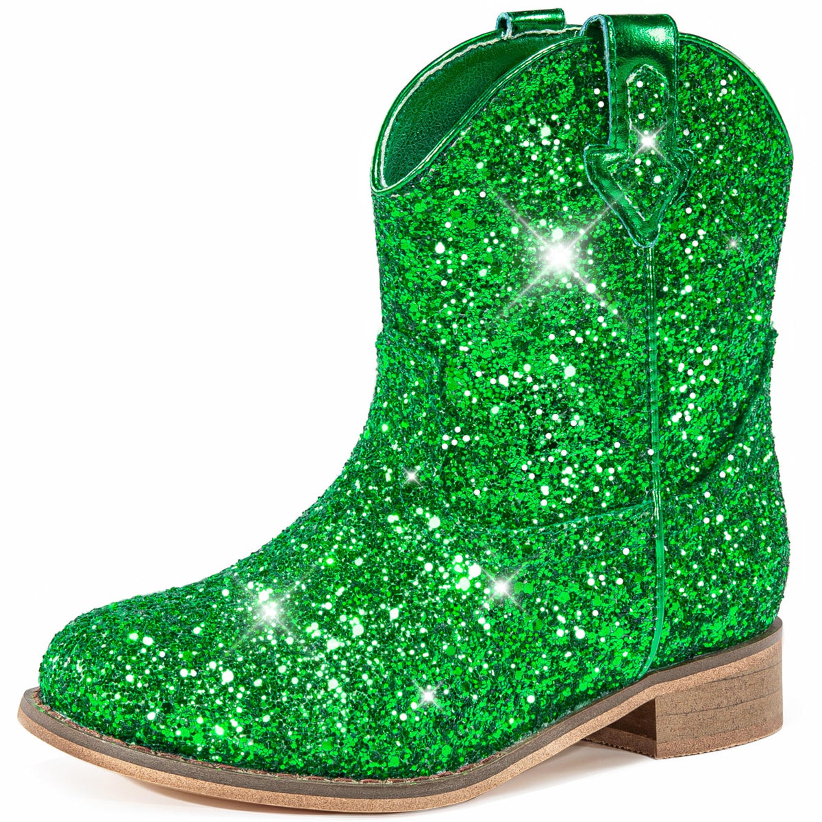 Motasha Toddler Girls Cowgirl Boots Glitter Toddler Cowboy Boot Ankle Girls Boots Little Kids Horse Riding Shoes Party Birthday