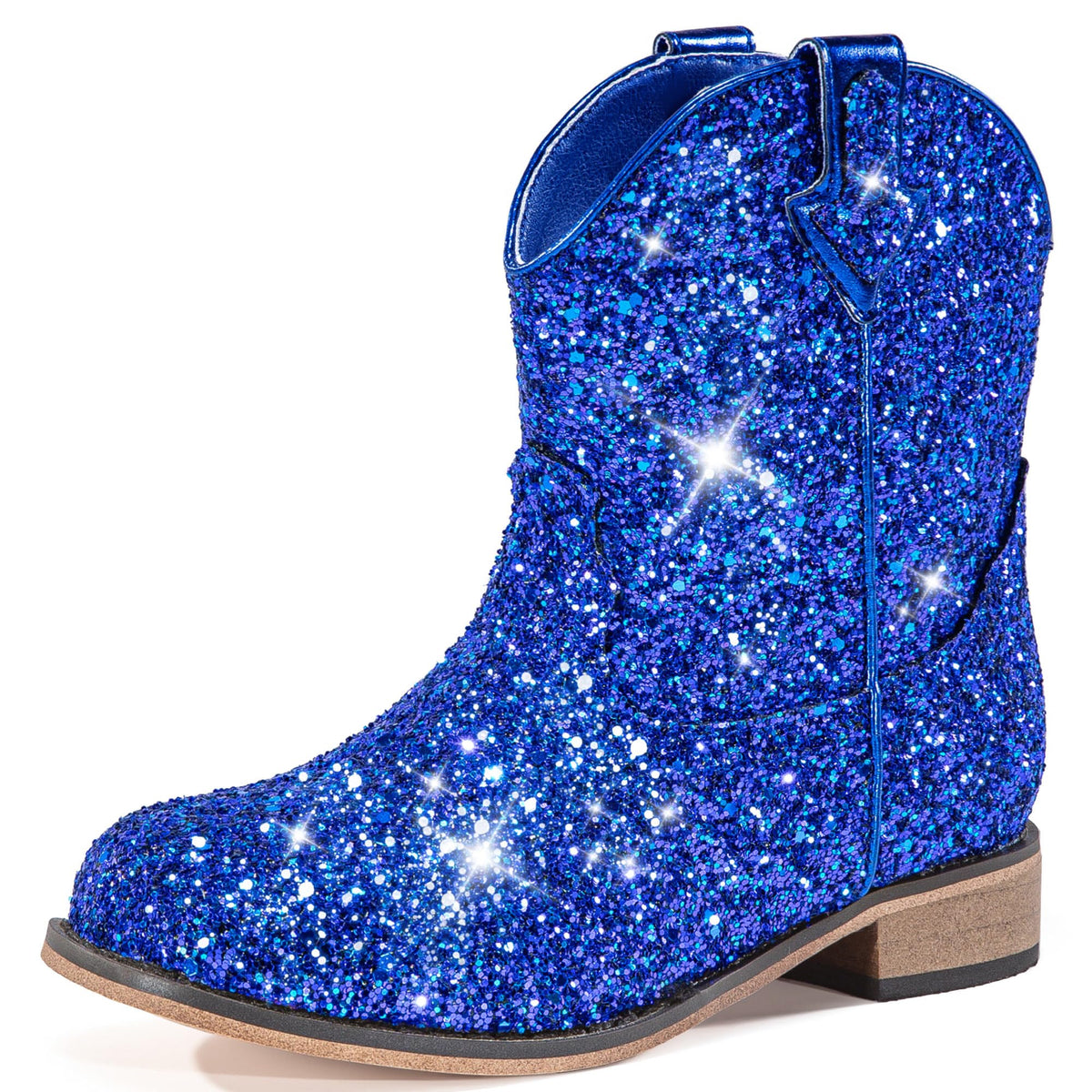 Motasha Toddler Girls Cowgirl Boots Glitter Toddler Cowboy Boot Ankle Girls Boots Little Kids Horse Riding Shoes Party Birthday