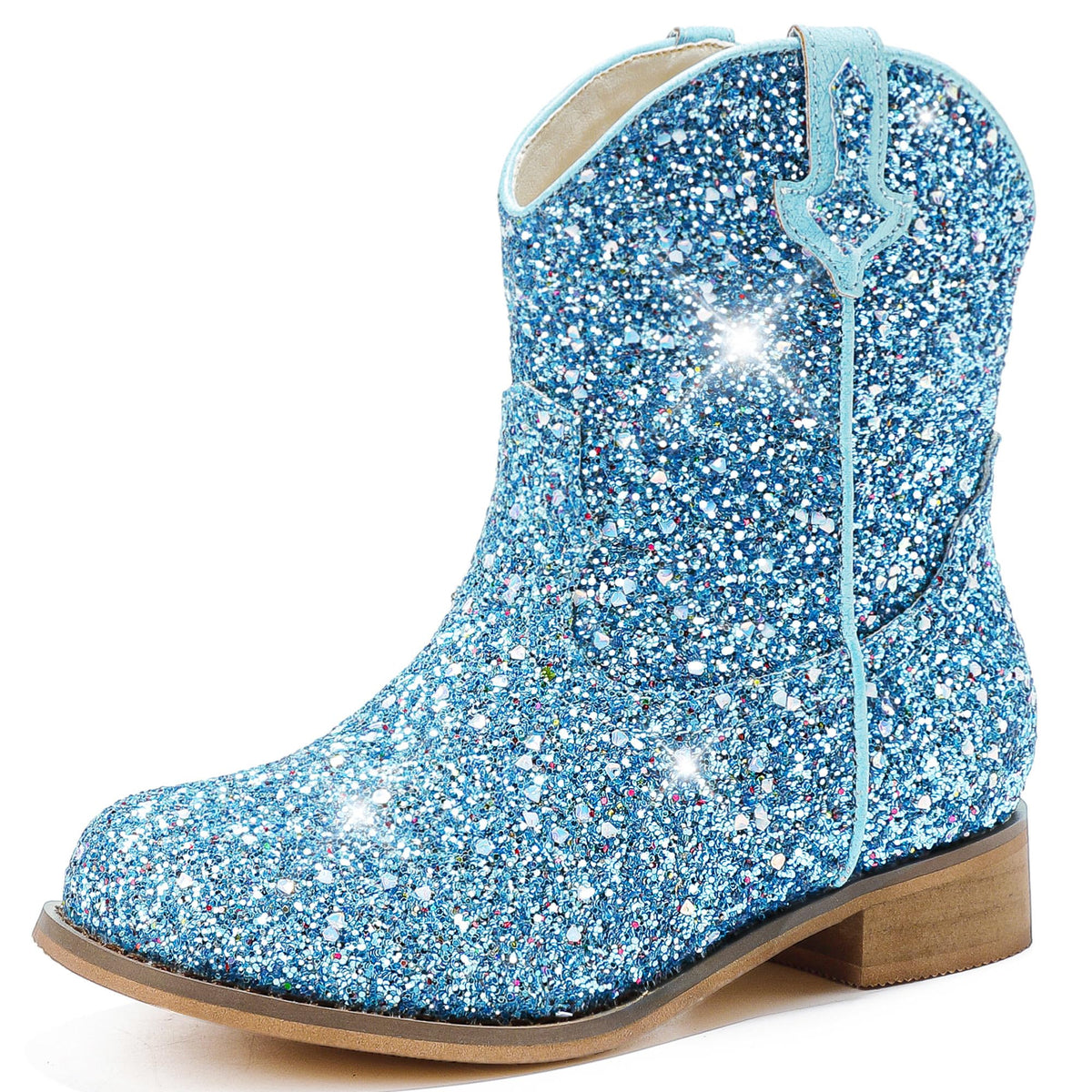 Motasha Toddler Girls Cowgirl Boots Glitter Toddler Cowboy Boot Ankle Girls Boots Little Kids Horse Riding Shoes Party Birthday