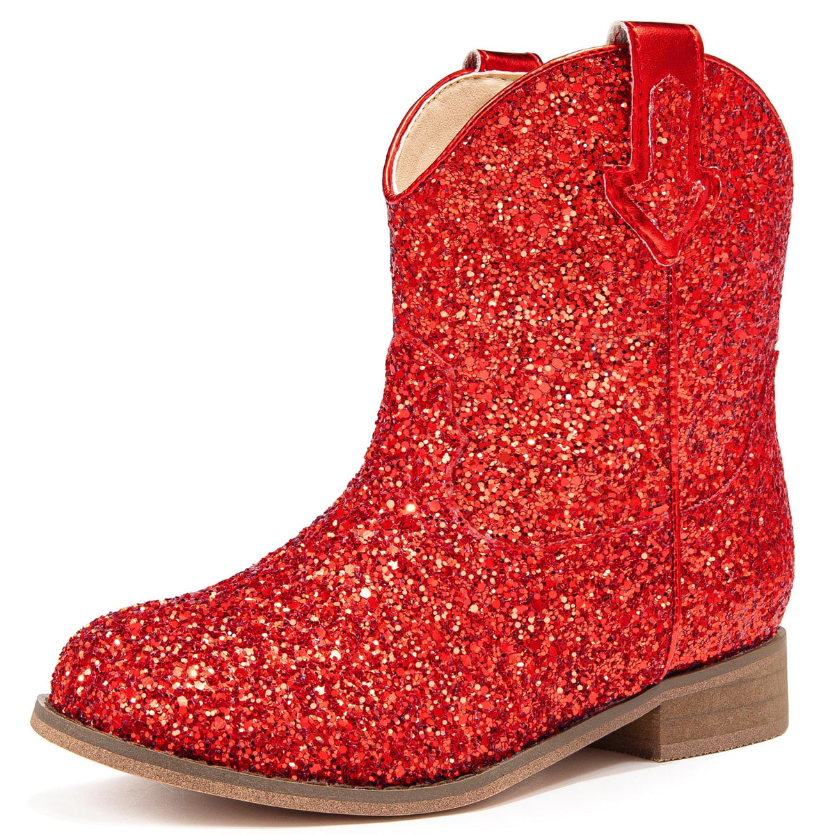 Motasha Toddler Girls Cowgirl Boots Glitter Toddler Cowboy Boot Ankle Girls Boots Little Kids Horse Riding Shoes Party Birthday
