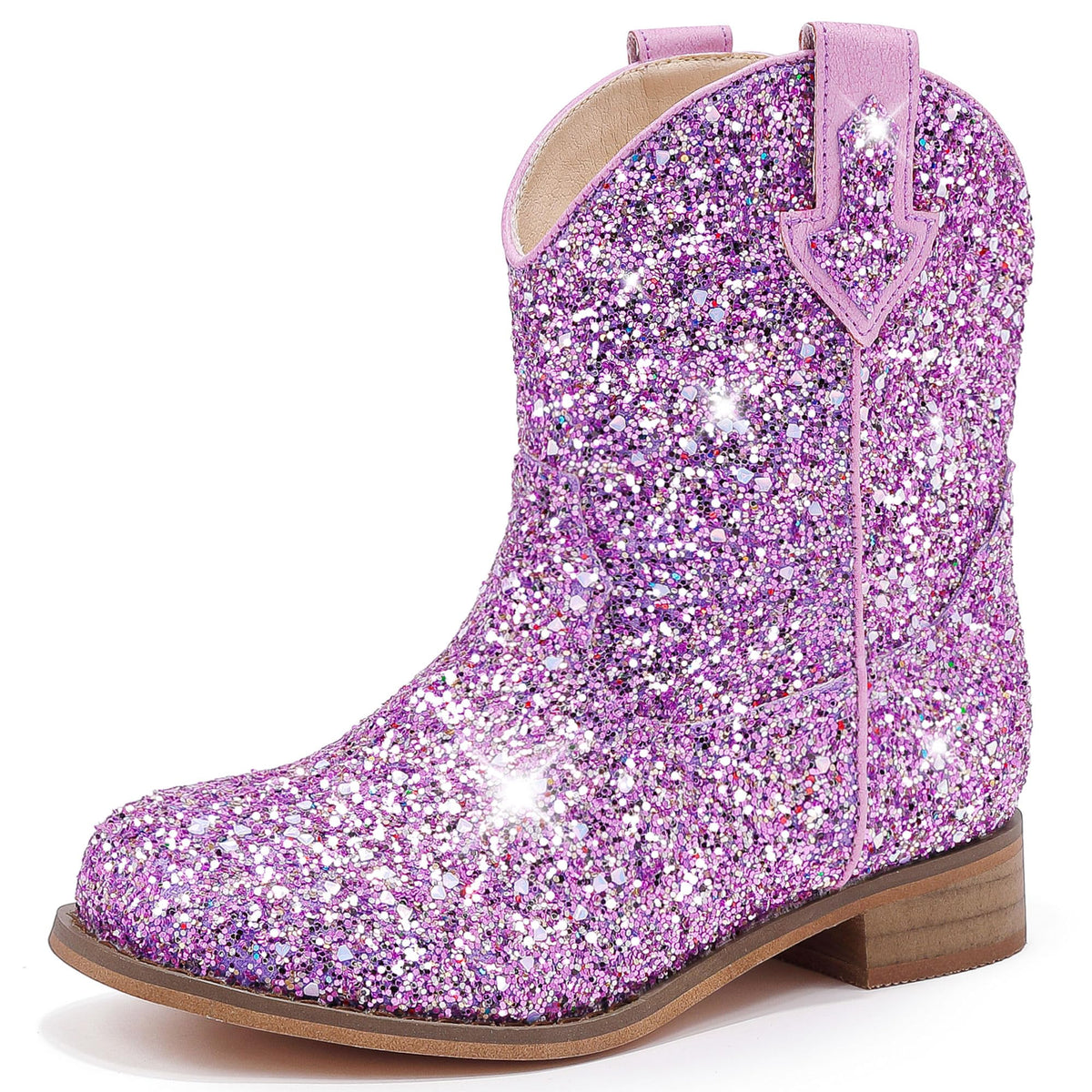 Motasha Toddler Girls Cowgirl Boots Glitter Toddler Cowboy Boot Ankle Girls Boots Little Kids Horse Riding Shoes Party Birthday