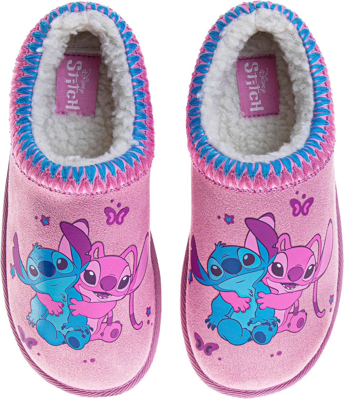 Josmo Cars Lightning Mcqueen Lilo Stitch Clog Slippers for Boy Girl Stitch and Angel Fur Lined Clogs Comfort Warm Soft Plush Lightweight House Shoes- Size 5-10 Toddler 11-13 Little Kid 1-5 Big kid