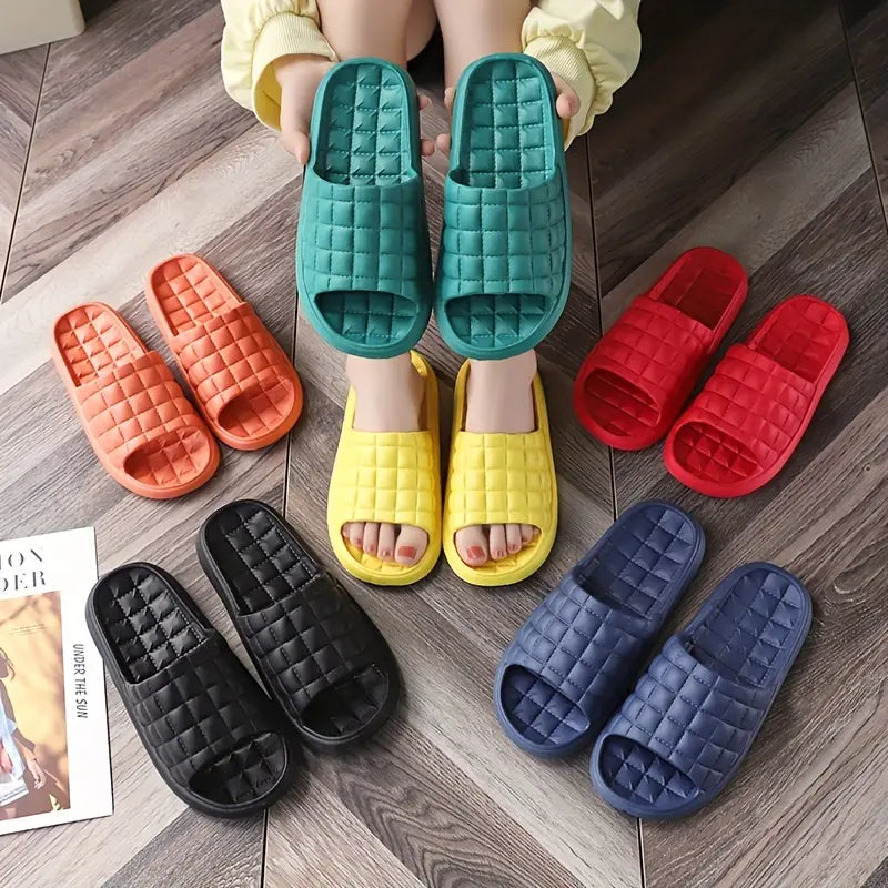 Family Simple Style Couple Non-Slip Soft Sole Slippers Couple Bathroom Slippers Girl Footwear