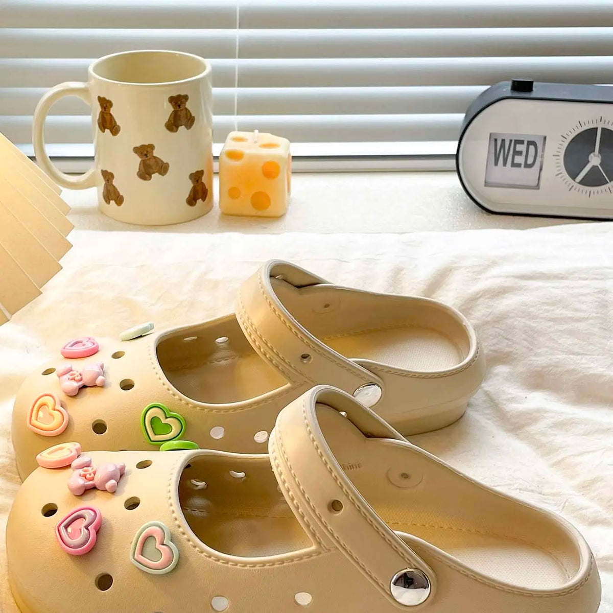 Cute Cartoon Mary Jane Shoes, Floral Decoration Garden Sandals, Soft Eva Sole, Indoor Outdoor Summer Slippers, Girl's Fashion Footwear