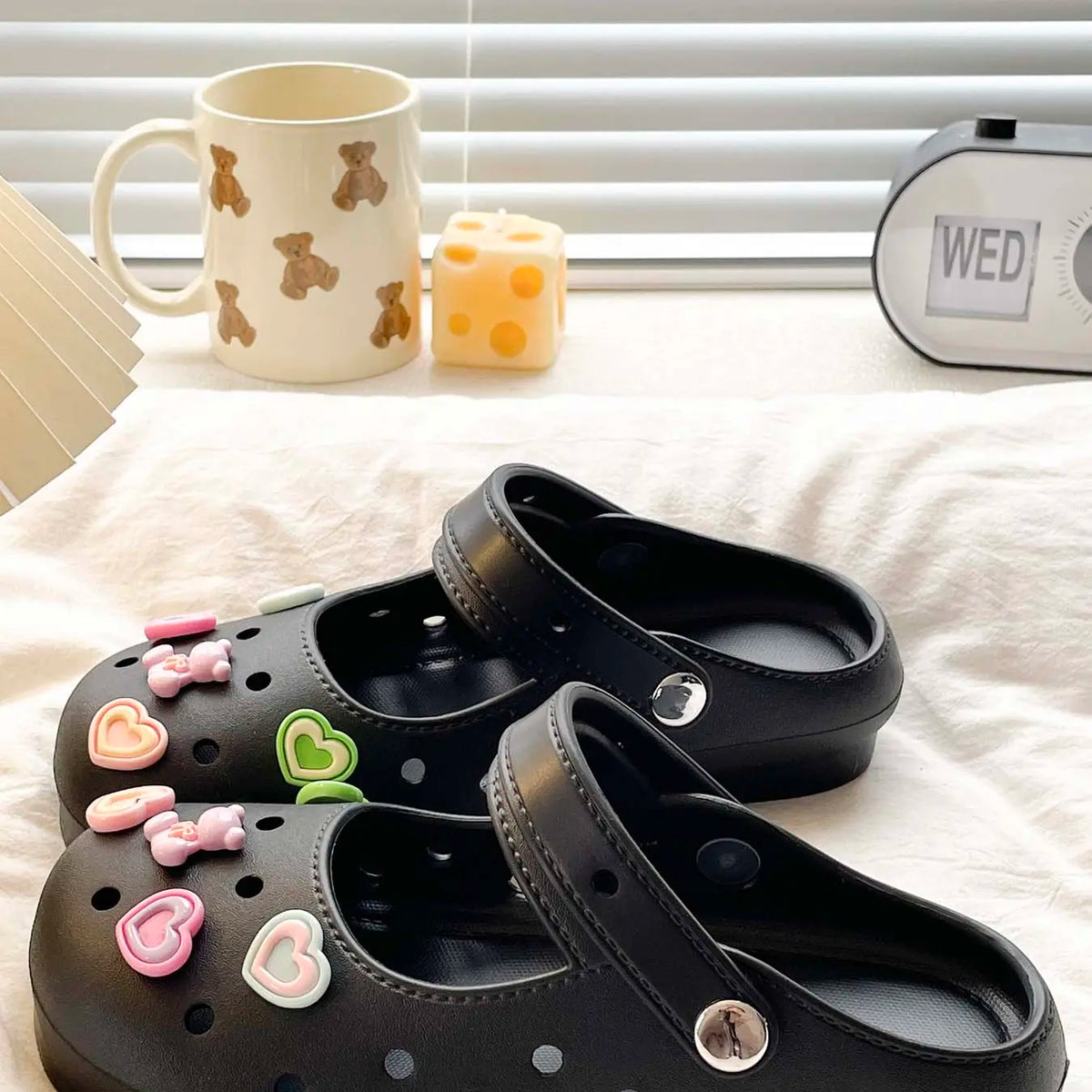 Cute Cartoon Mary Jane Shoes, Floral Decoration Garden Sandals, Soft Eva Sole, Indoor Outdoor Summer Slippers, Girl's Fashion Footwear
