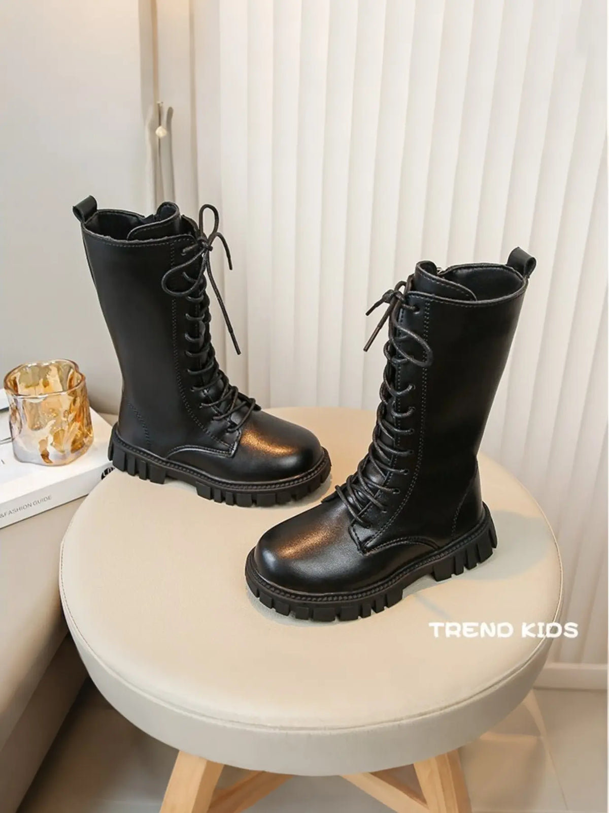 Lace-Up High-Top Boots, Girl's Thick Sole Anti-Slip Knight Boots, Multi-Color All-Season Soft Bottom Princess Style, Non Slip Boots
