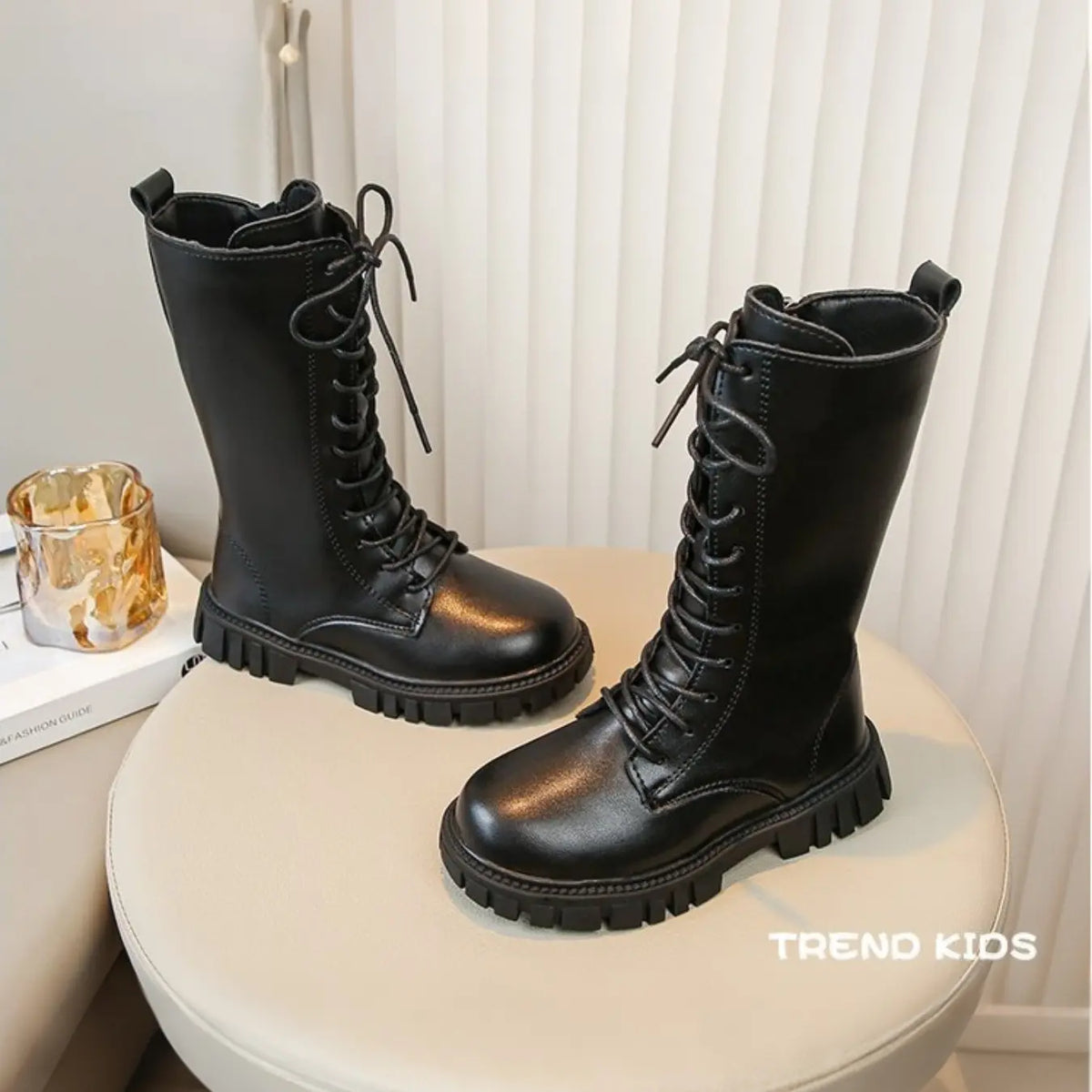 Lace-Up High-Top Boots, Girl's Thick Sole Anti-Slip Knight Boots, Multi-Color All-Season Soft Bottom Princess Style, Non Slip Boots